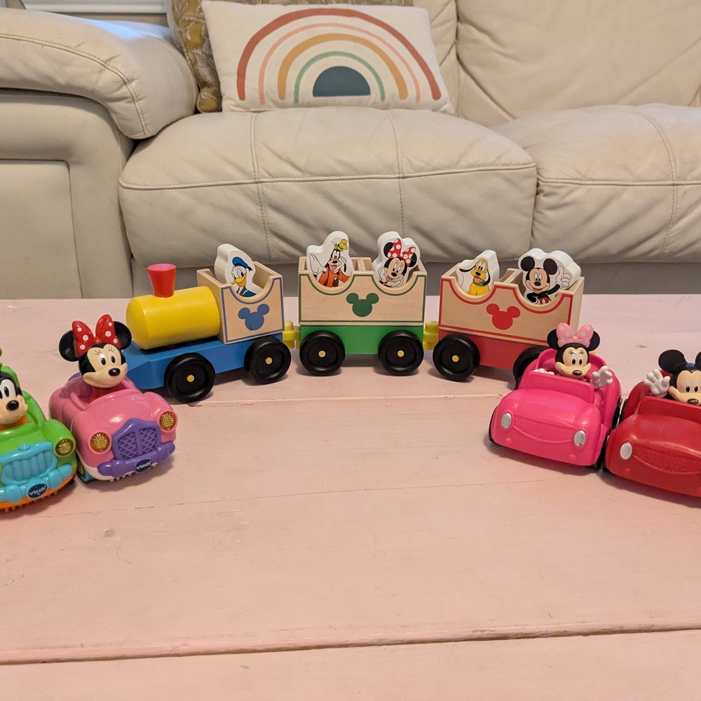 Disney Mickey Mouse Lot, Melissa And Doug Mickey Mouse Train, VTech Cars, Etc